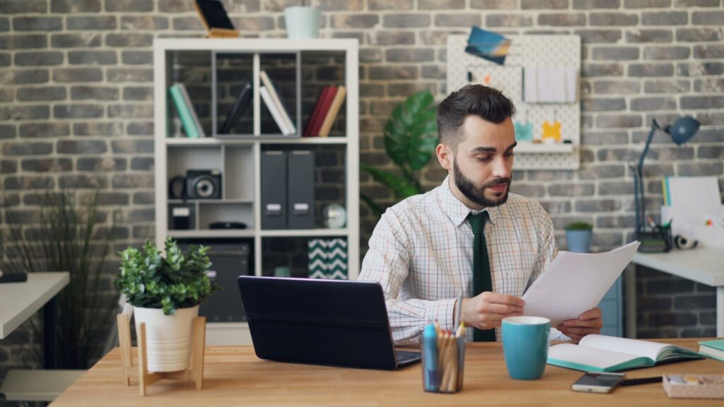 Insurance company reviewing health insurance claim documents